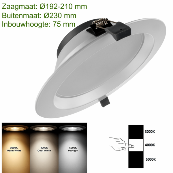 LED DOWNLIGHT 3 COLOR Ø195 20W-0