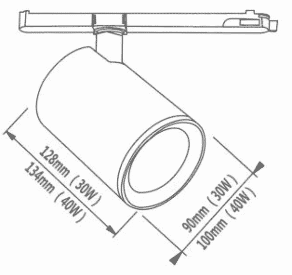 RAILSPOT WIT 40W 38° 3 FASE DIMBAAR CRI>97-6063