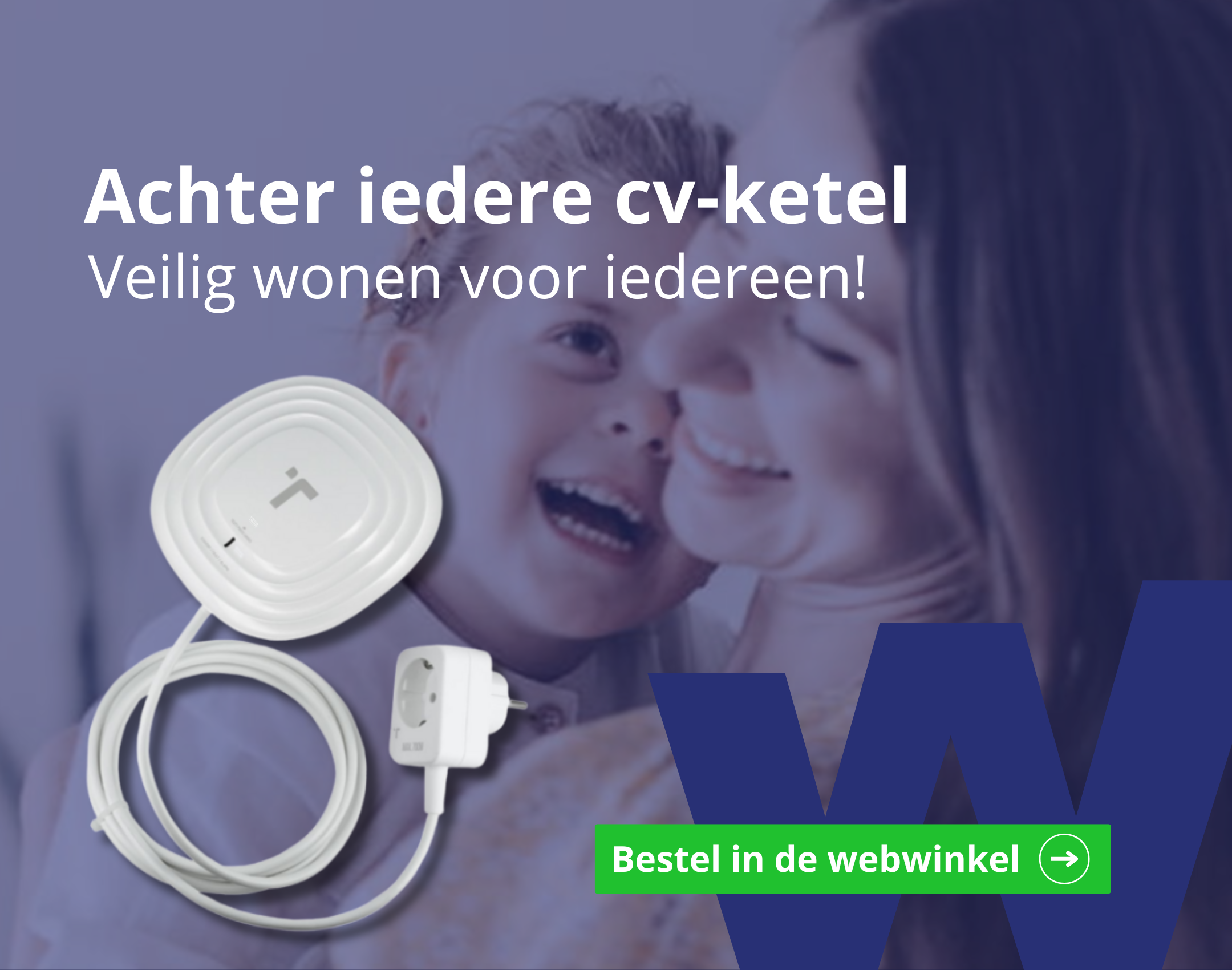 Retwist CO Switch koolmonoxidemelder schakelt cv ketel uit bij koolmonoxidegevaar